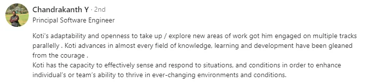 1Recommendations _ Koti Reddy Syamala _ LinkedIn