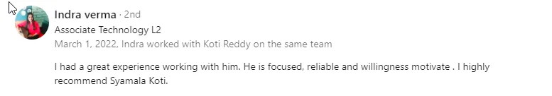4Recommendations _ Koti Reddy Syamala _ LinkedIn