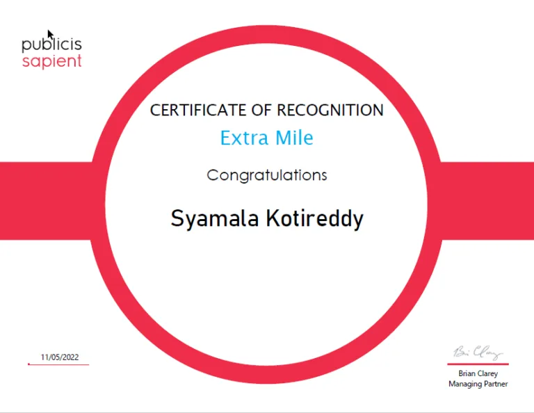 Publicis Sapient Extra Mile 2022 Award Logo